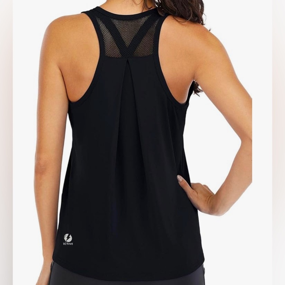 NEW Women's Black Racerback Active Tank Top Athletic Exercise Comfortable Wear
